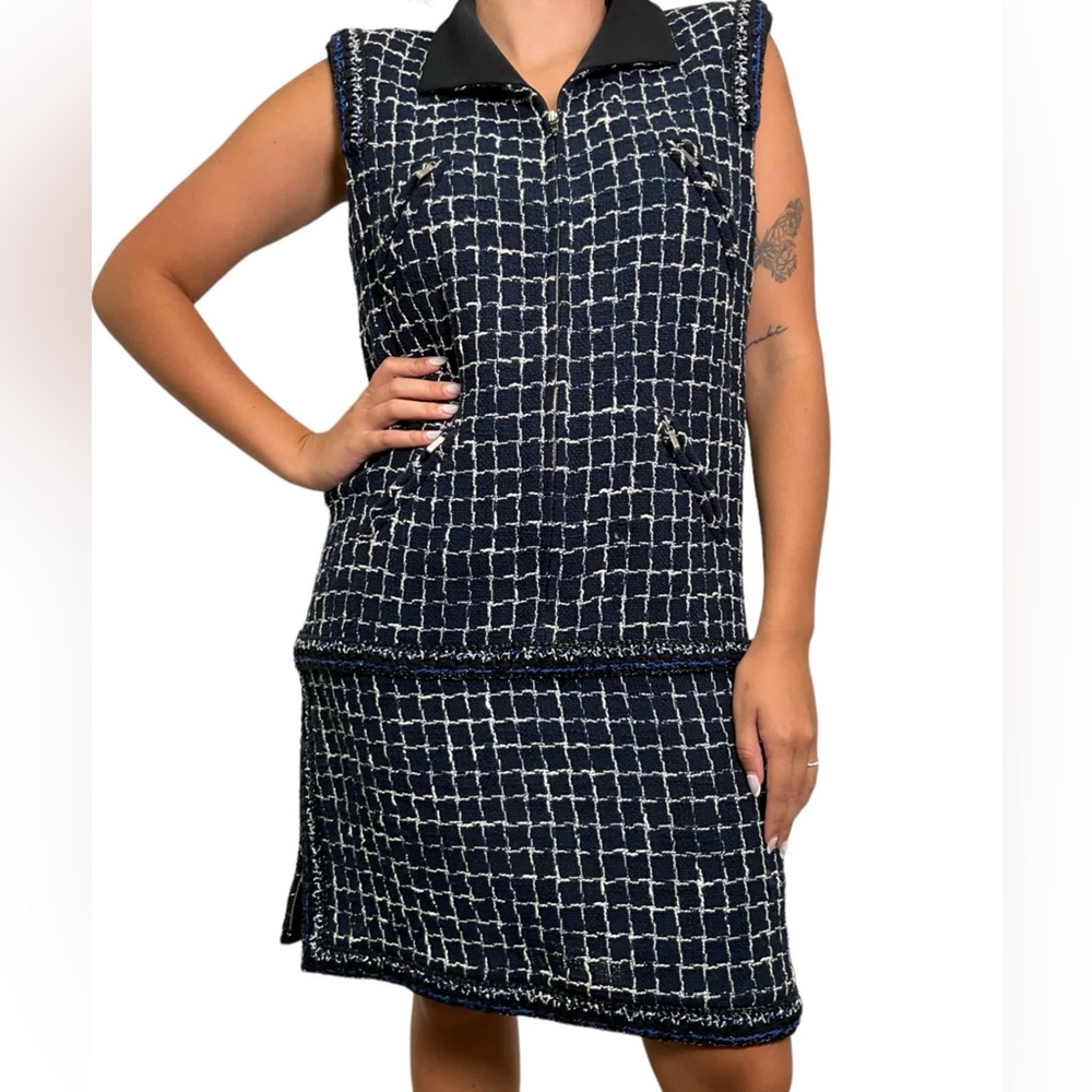 CHANEL Lesage Tweed Sleeveless Dress Size L